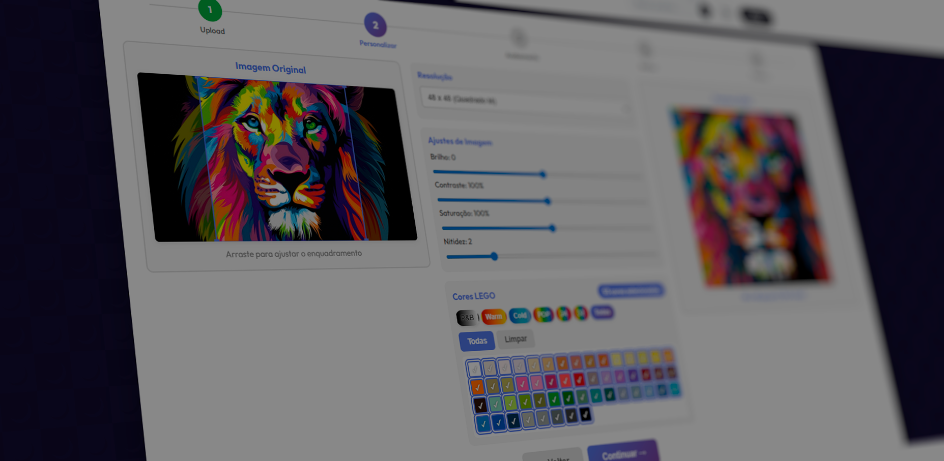 Crie seu mosaico personalizado