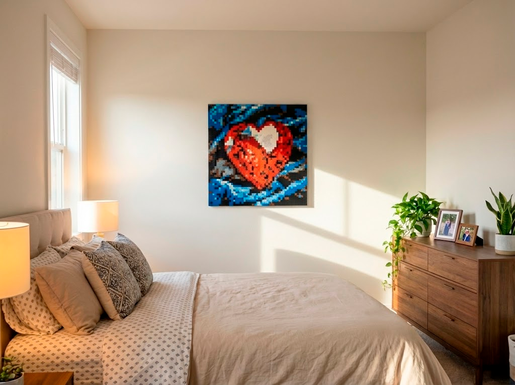 Mosaico Minimalista - Coração aplicado